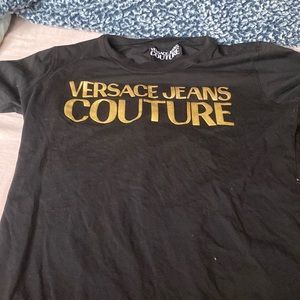 Versace black shirt with gold letters